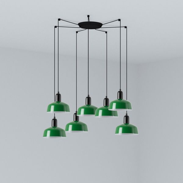 Żyrandol Faro 20340-144-7L Tatawin Pendant Lamp  Shade Metal S Green 7xE27