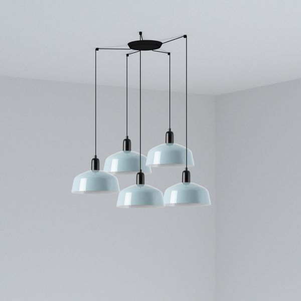 Żyrandol Faro 20340-147-5L Tatawin Pendant Lamp  Scr. Metal M Blue Grayish 5xE