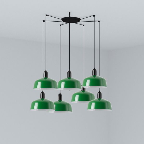 Żyrandol Faro 20340-149-7L Tatawin Pendant Lamp Shade Metal M Green 7xE27