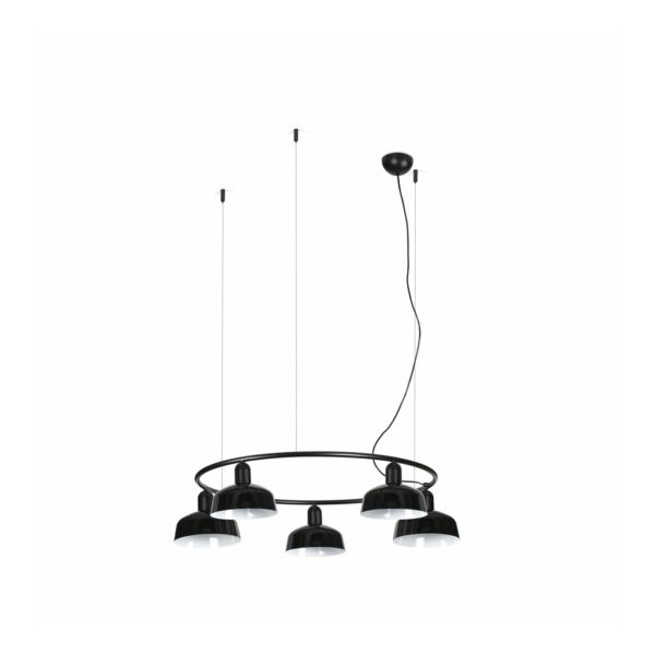 Люстра Faro 20343-141-5L Tatawin Pendant Lamp Cir. Shade Metal S Black 5xE2