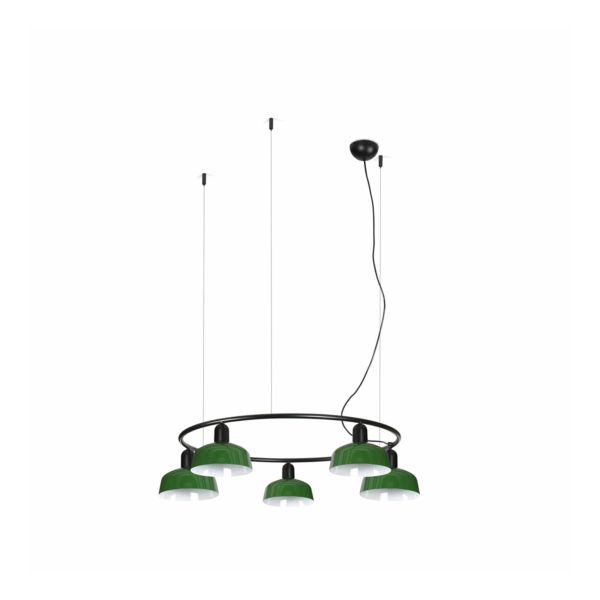 Żyrandol Faro 20343-144-5L Tatawin Pendant Lamp  Cir. Shade Metal S Green 5xE2