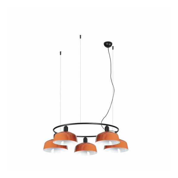 Люстра Faro 20343-148-5L Tatawin Pendant Lamp Cir. Pant.met. M Orng Roj.5xE
