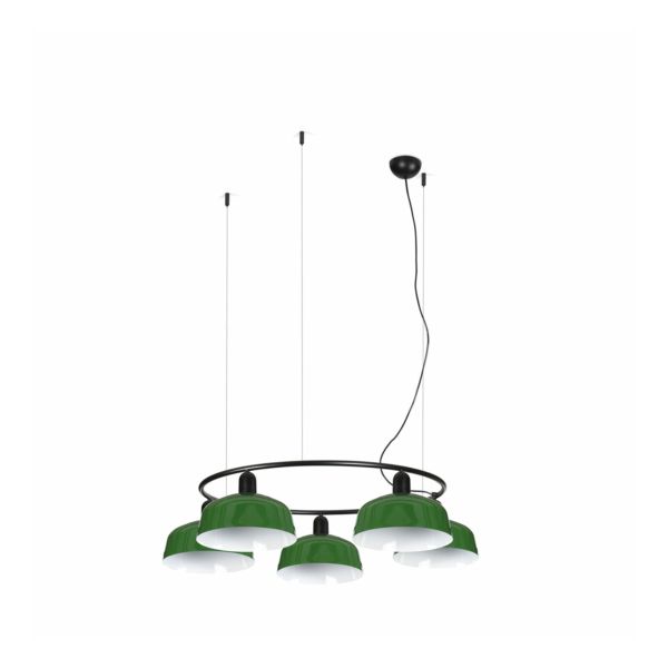 Żyrandol Faro 20343-149-5L Tatawin Pendant Lamp  Cir. Shade Metal M Green 5xE2