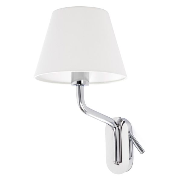 Kinkiet Faro 24007-10 Eterna Left chrome/white table lamp with reader