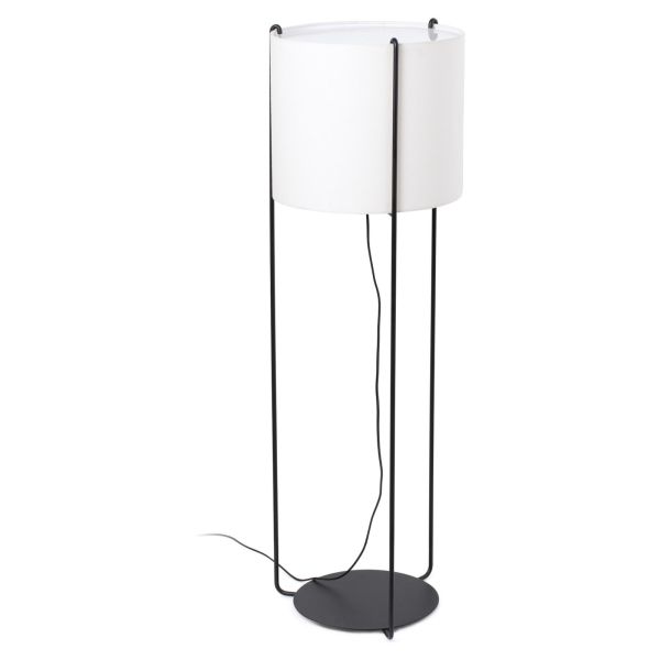 Lampa podłogowa Faro 24023-33 DRUM Black/beige floor lamp