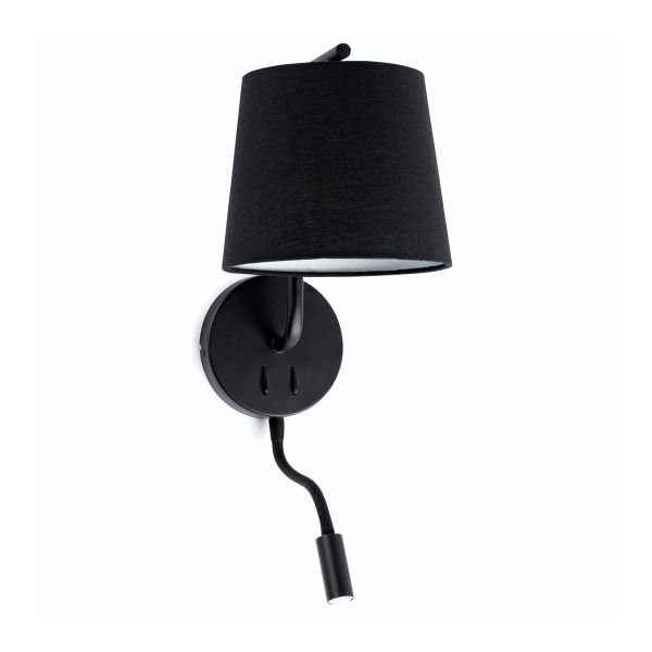 Kinkiet Faro 29330 BERNI Black wall lamp with reader