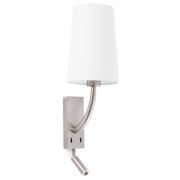 Kinkiet Faro 29682-19 REM Matt nickel/white wall lamp with reader