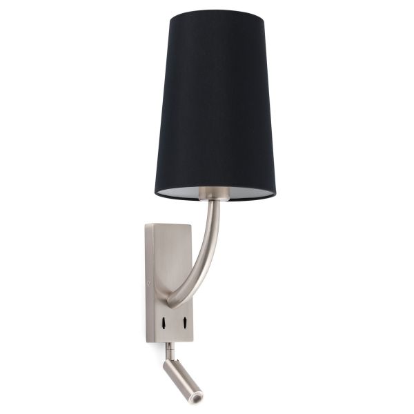 Kinkiet Faro 29682-21 REM Matt nickel/black wall lamp with reader