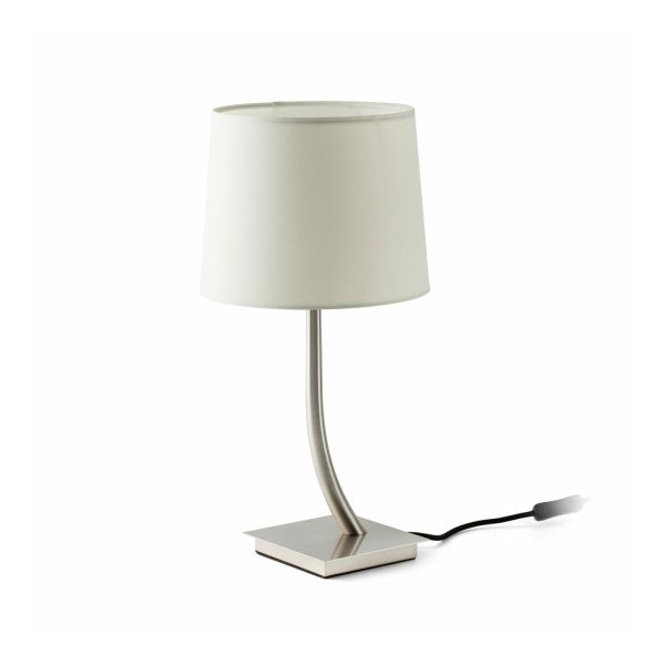 Lampa stołowa Faro 29684-04 REM Nickel mat/white table lamp