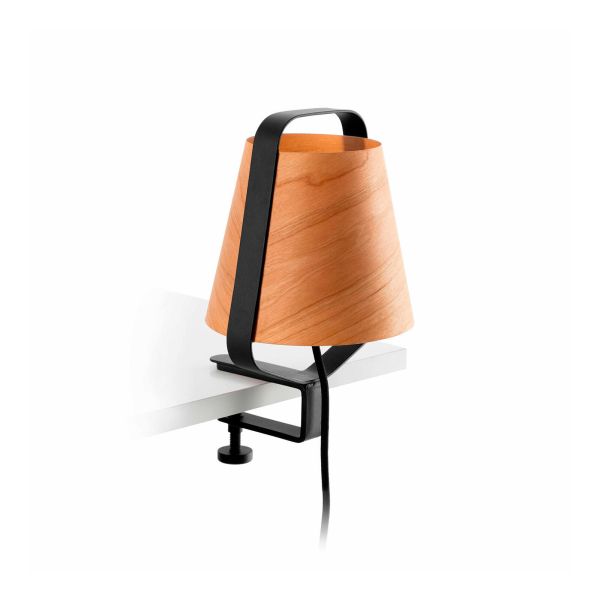 Lampa stołowa Faro 29845 STOOD Black and wood clip lamp