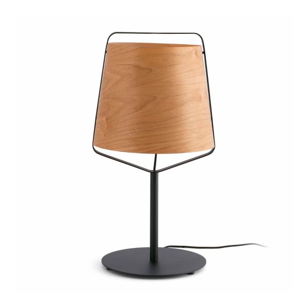 Lampa stołowa Faro 29846 STOOD Black and wood table lamp