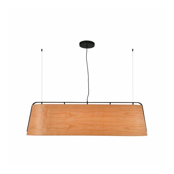 Żyrandol Faro 29849 STOOD 5L Black and wood pendant lamp