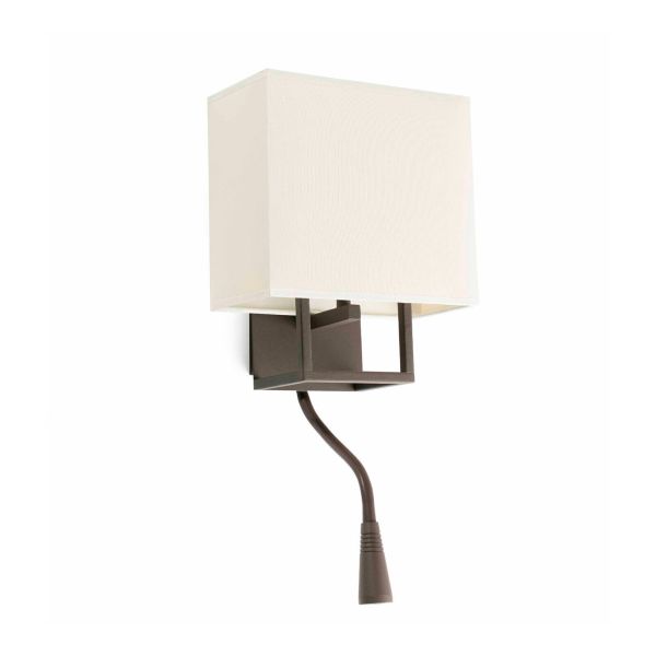 Kinkiet Faro 29983 VESPER Brown and beige wall lamp with reader