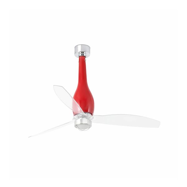 Lampa z wiatrakiem Faro 32005-9 ETERFAN M LED Shiny red/transparent fan with DC motor