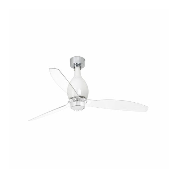 Люстра-вентилятор Faro 32020-9 MINI ETERFAN M LED Shiny white/transparent fan with DC motor