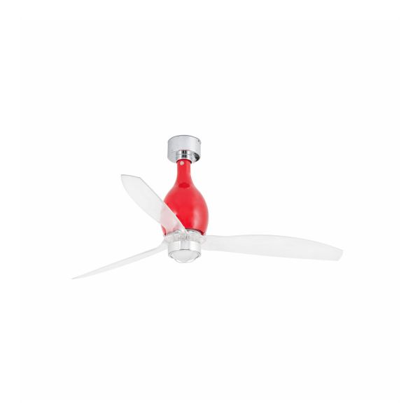 Люстра-вентилятор Faro 32029WP-9 MINI ETERFAN M LED Shiny red/transparent fan DC SMART