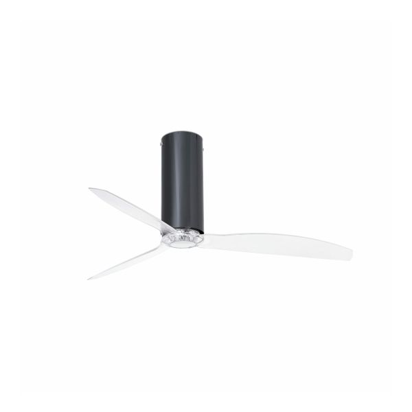 Wentylator sufitowy Faro 32035 TUBE FAN M Shiny black/transparent fan with DC motor