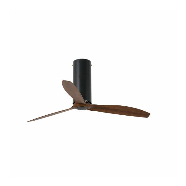 Wentylator sufitowy Faro 32037 TUBE FAN Matt black/wood fan with DC motor