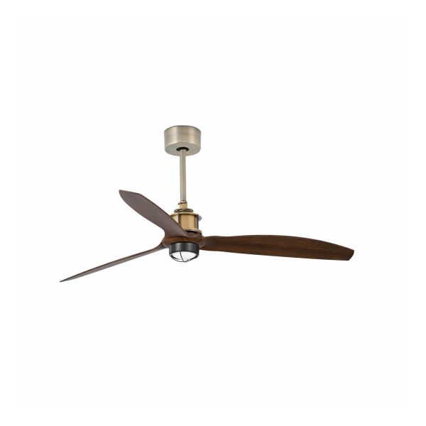 Lampa z wiatrakiem Faro 33398-10 JUST FAN M LED Old gold/wood FAN LED with DC motor