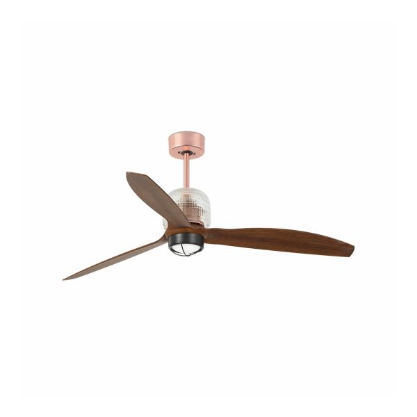 Lampa z wiatrakiem Faro 33399D-10 DECO FAN M LED Copper/wood FAN LED with DC motor