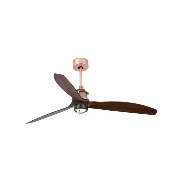 Lampa z wiatrakiem Faro 33399WP-10 JUST FAN M LED Copper/wood FAN LED with DC SMART motor