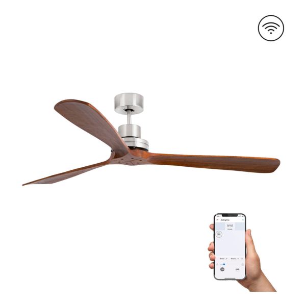 Стельовий вентилятор Faro 33464DCWW Lantau XL 1680 DC Nickel Matt 3 Blades Walnut Wiz