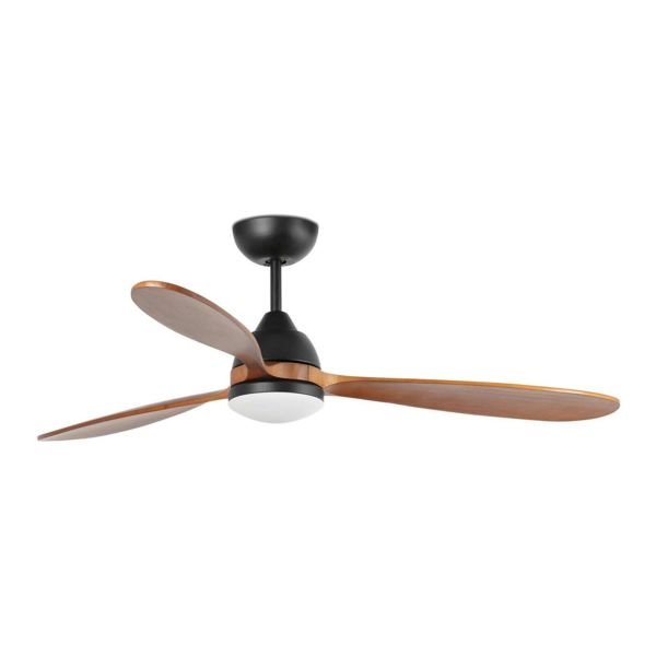 Люстра-вентилятор Faro 33527WW Poros 1320mm Black 3 Blades Walnut 19W 2700K Wiz