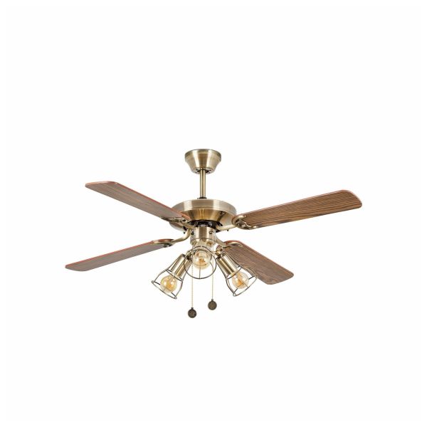 Люстра-вентилятор Faro 33711-11 YAKARTA M LED Old gold fan