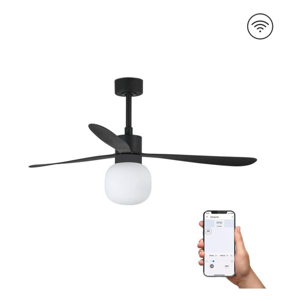 Люстра-вентилятор Faro 33761WW-26 Amelia 1320mm Black 3 Blades Ball 20W 2700K Wiz