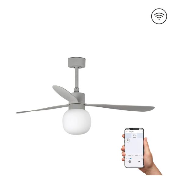 Люстра-вентилятор Faro 33762WP-27 AMELIA L BALL LED Grey fan SMART