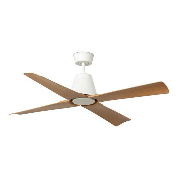 Wentylator sufitowy Faro 34105WW Typhoon 1300mm White 4 Blades Wood IP44 Wiz