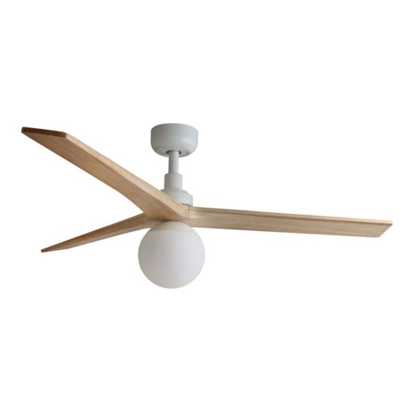 Люстра-вентилятор Faro 34280WT-11L Klim M 1250mm White 3P Oak Light 1xE27 Tuya