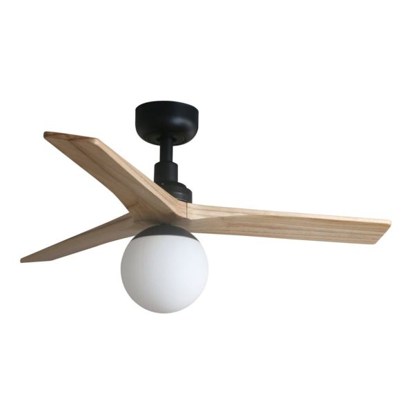 Люстра-вентилятор Faro 34284WW-11L Klim S 925mm Black 3 Blades Oak Light 1xE27 Wiz