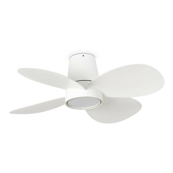 Люстра-вентилятор Faro 34315WT Klover S 800mm White 4P 18W LED CCT Dim Tuya