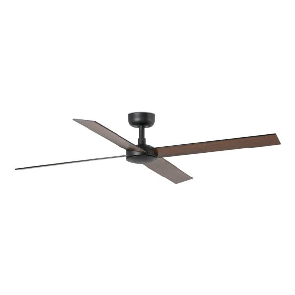 Стельовий вентилятор Faro 34356WT Rudder L 4 1320mm Black 4 Blades Black Walnut Tuy