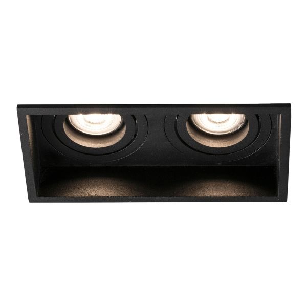 Oprawa punktówa Faro 40127 Hyde SQ 2L Black orientable square recessed lamp