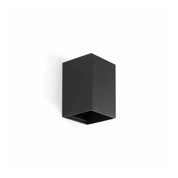 Lampa ścienna Faro 40531 Lune Smooth Black Square Wall Light 1xgu10