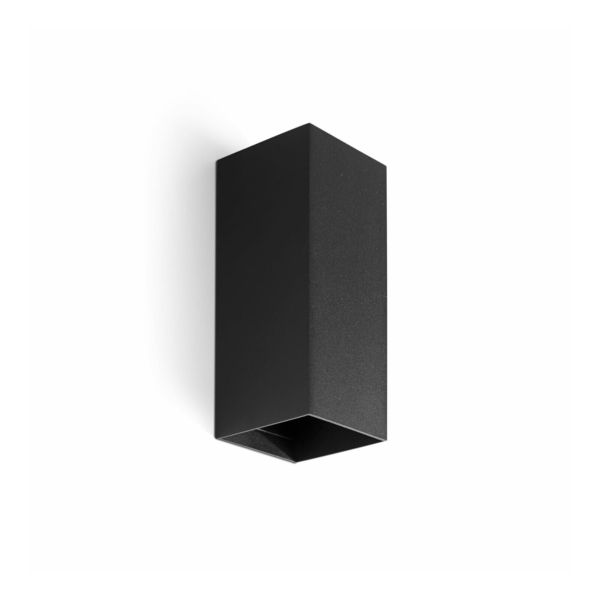 Lampa ścienna Faro 40547 Lune Smooth Black Squared Wall Light 2xgu10