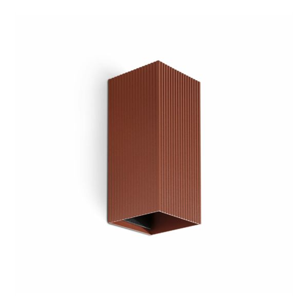 Lampa ścienna Faro 40568 Lune Squared Terracotta Striped Wall Light 2xgu10