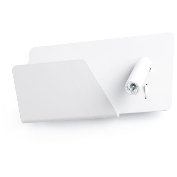 Spot Faro 62124 SUAU USB White wall lamp with left reader