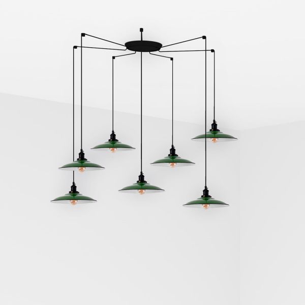 Люстра Faro 62805-7L LANG 7L Green pendant lamp