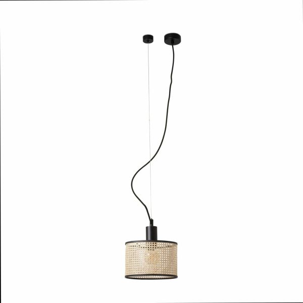 Lampa wisząca Faro 64314-47 MAMBO 210 Black/rattan pendant lamp