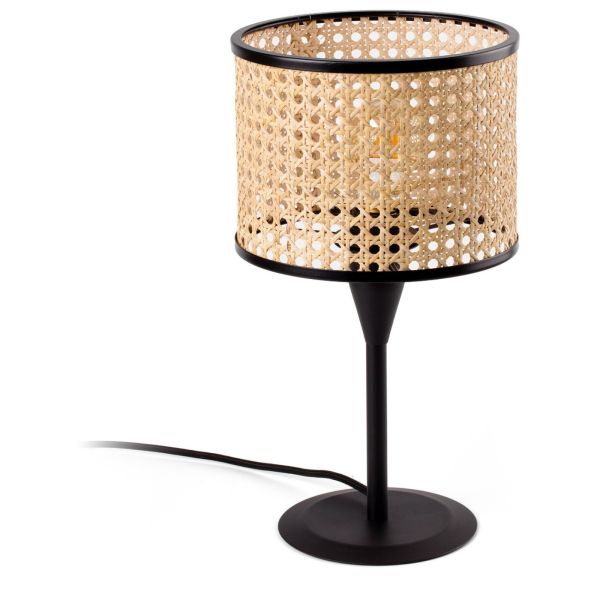 Lampa stołowa Faro 64317-47 MAMBO S Black/rattan table lamp