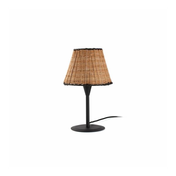 Lampa stołowa Faro 64317-71 SUMBA S Black/rattan mini table lamp