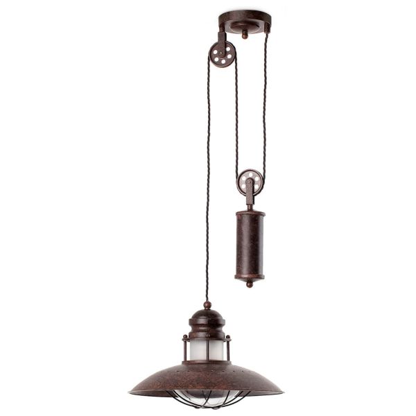 Lampa wisząca Faro 66205 WINCH Brown pendant lamp with scale
