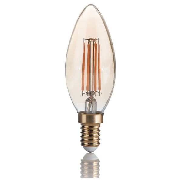 Żarówka ledowa Ideal Lux 151649 moc 3.5W z serii LED Vintage. Rozmiar — C35 z gwintem E14, temperatura barwowa — 2200K