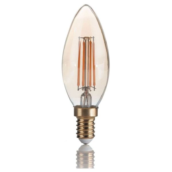 Żarówka ledowa Ideal Lux 151649 moc 3.5W z serii LED Vintage. Rozmiar — C35 z gwintem E14, temperatura barwowa — 2200K