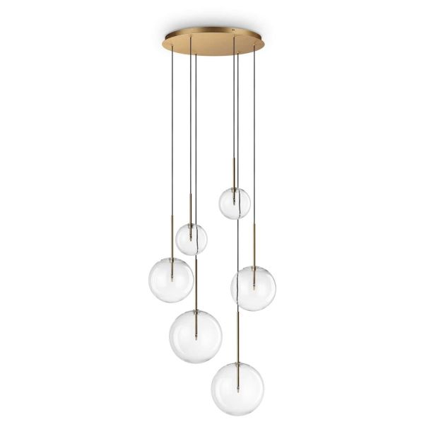 Lampa wisząca Ideal Lux 317243 Equinoxe Sp6 Ottone