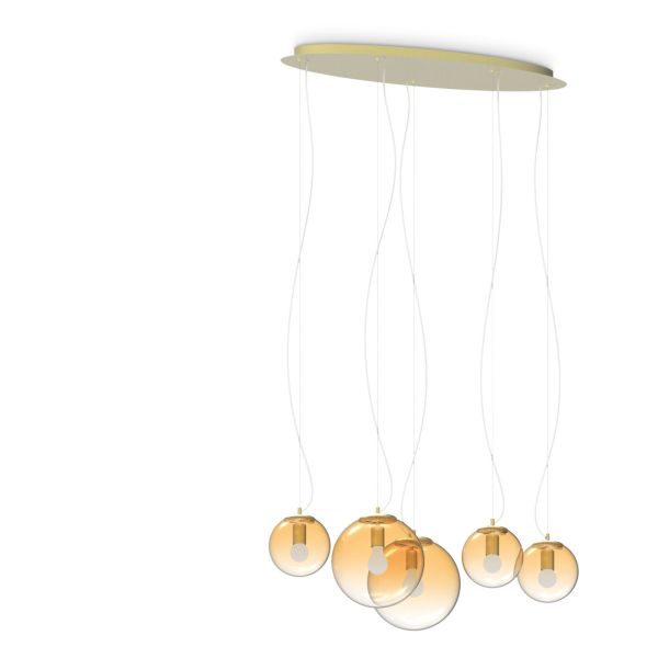 Lampa wisząca Ideal Lux 346588 Mapa Clear Sp5 Ambra