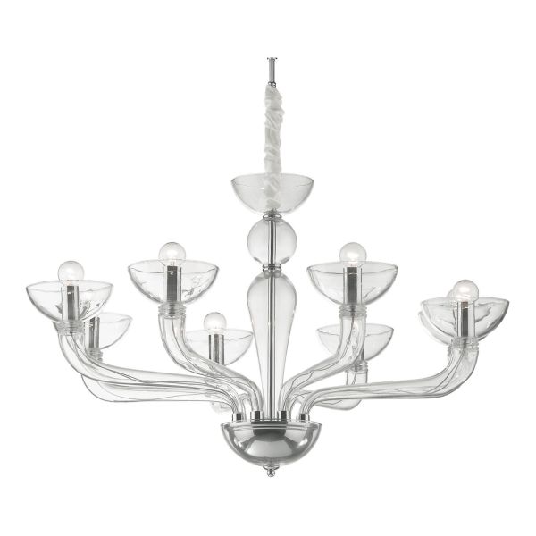 Żyrandol Ideal Lux 44255 Casanova SP8 Trasparente